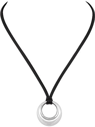 Sacina Gothic Boho Black O Ring Choker Necklace, Black Choker, Boho Goth Necklace, Christmas Jewelry Gift for Women