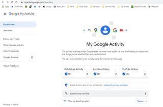 How to delete Google Search history - Google My Activity page.