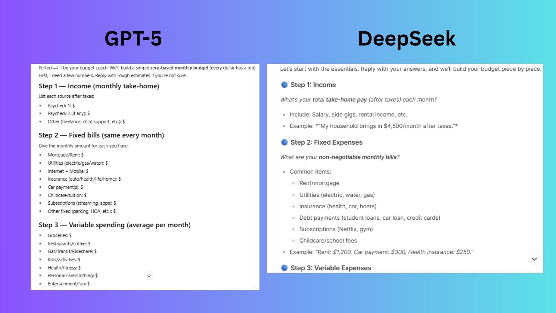 GPT-5 vs deepseek screenshot