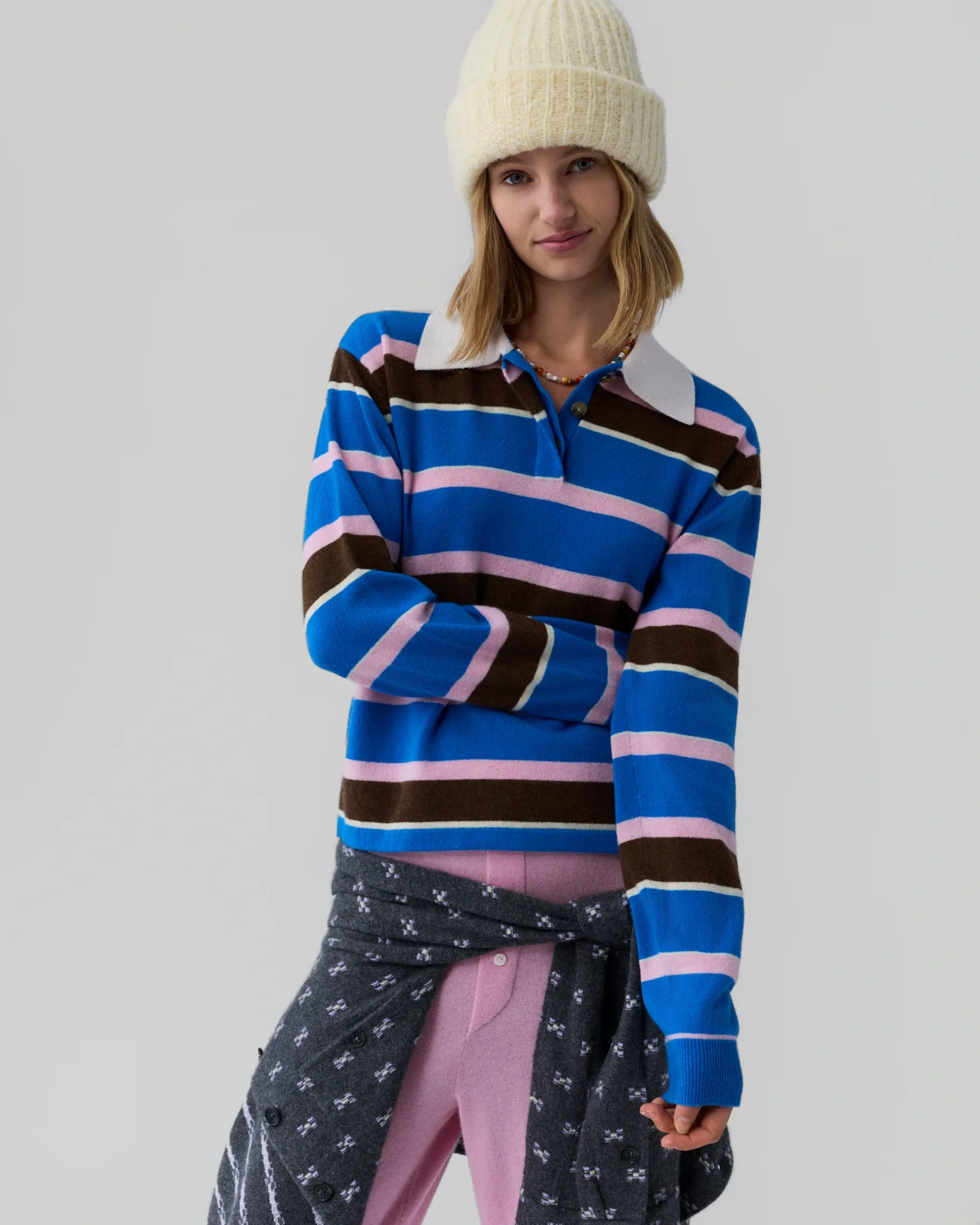 Guest In Residence, Cropped Stripe Rugby - Twilight Combo