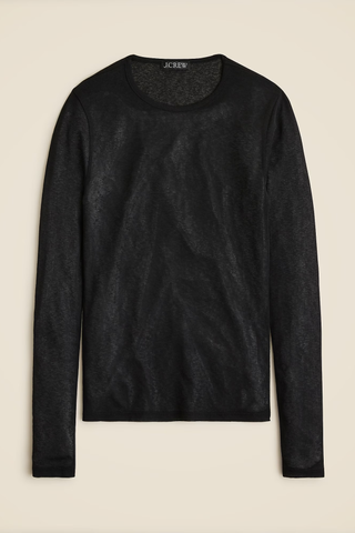 J.Crew Sheer Long-Sleeve Top