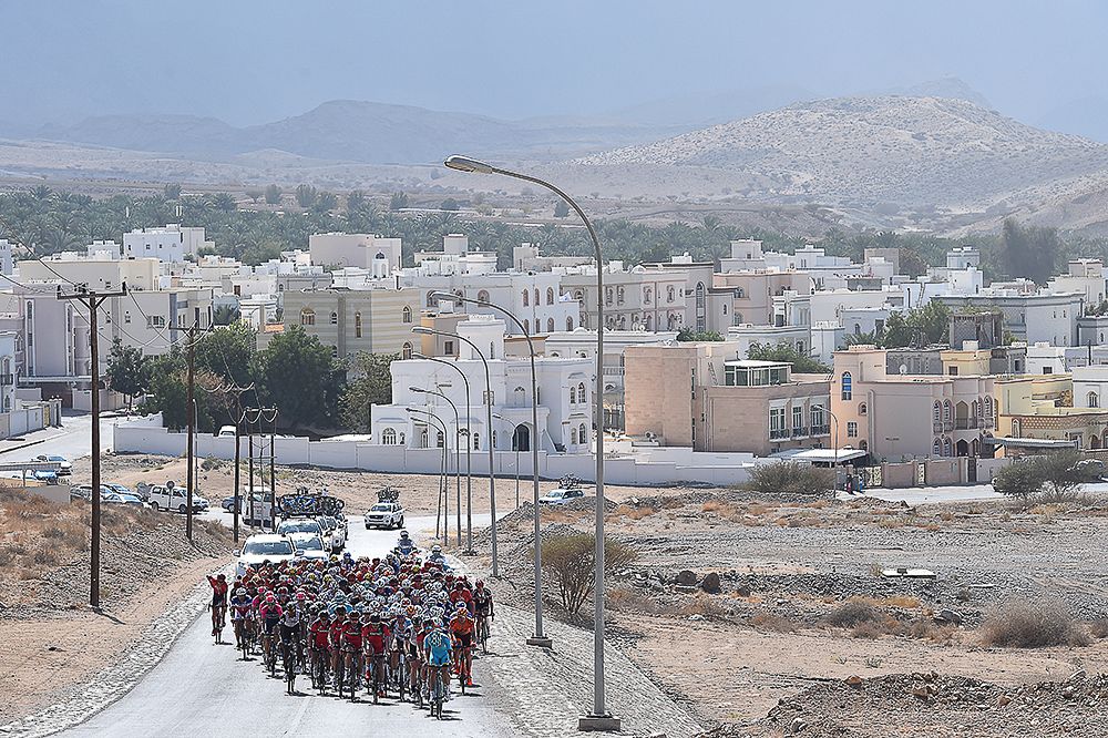 The peloton in action during Oman's opening stage.