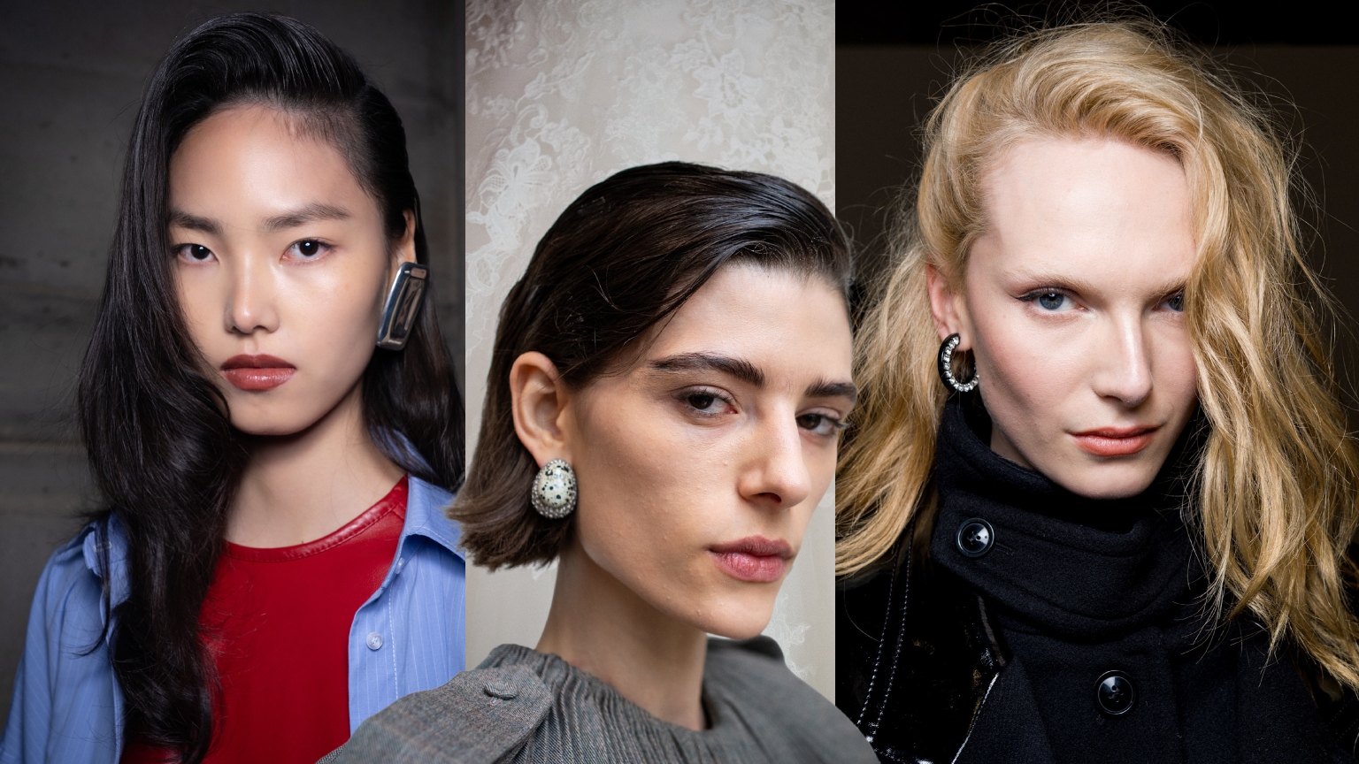three women with fine hair with lots of volume