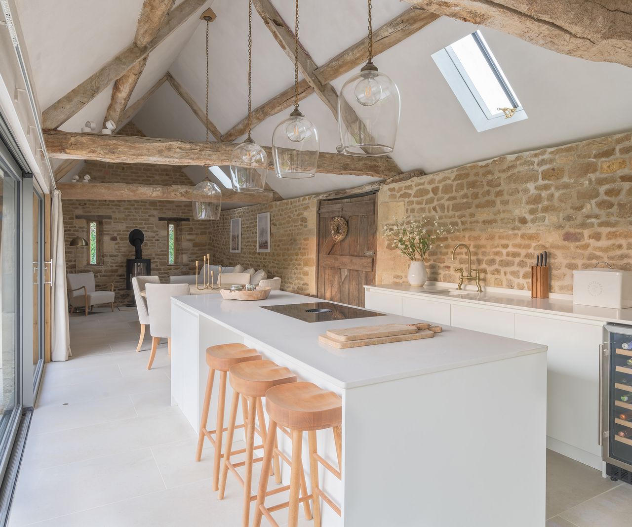 A beautiful barn building interior after a renovation