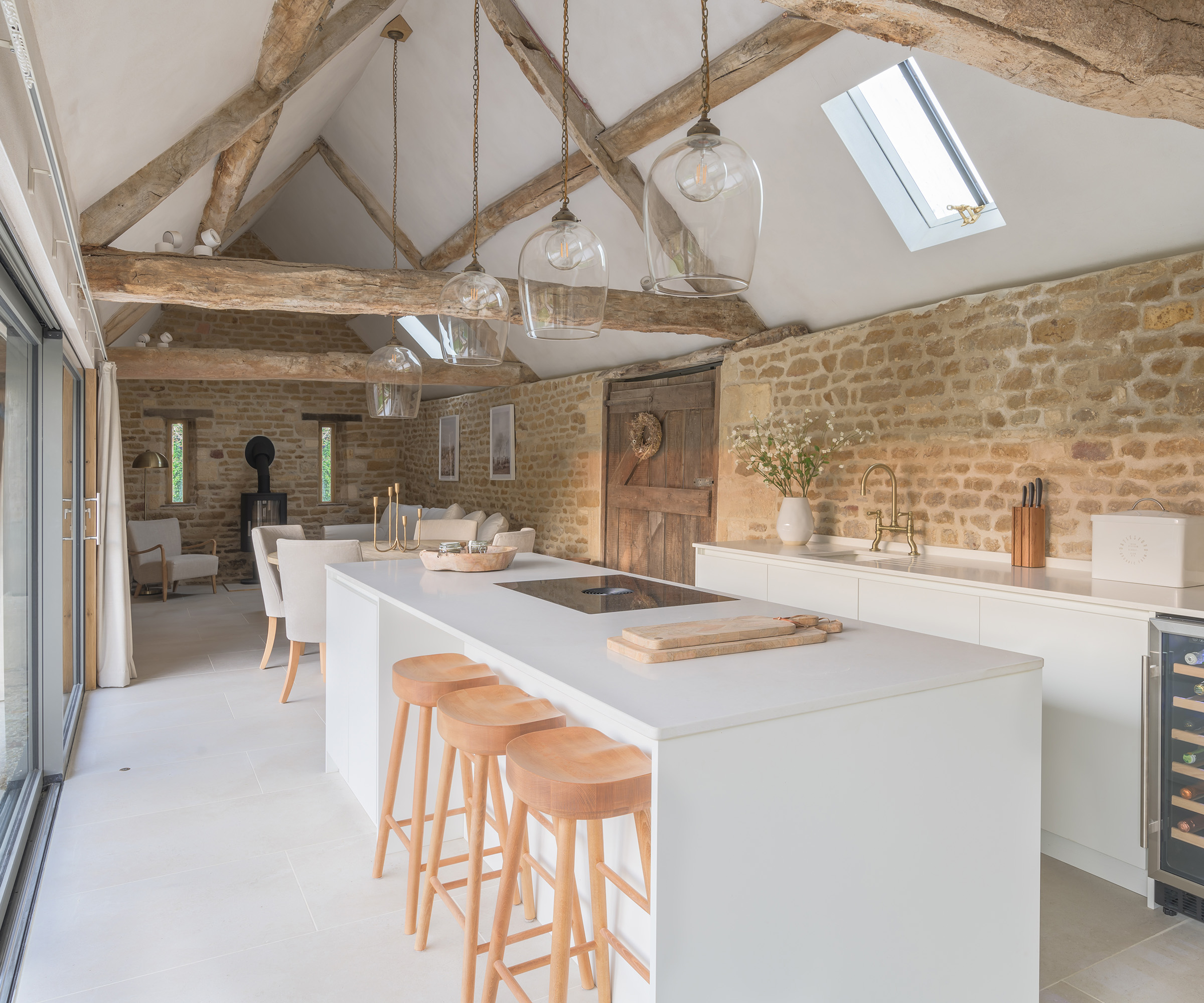 A beautiful barn building interior after a renovation