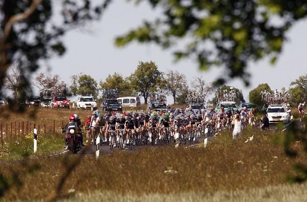 The Tour de Luxembourg peloton in action during stage one.