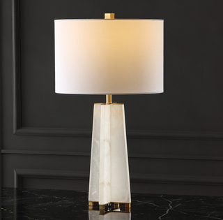 white alabaster table lamp