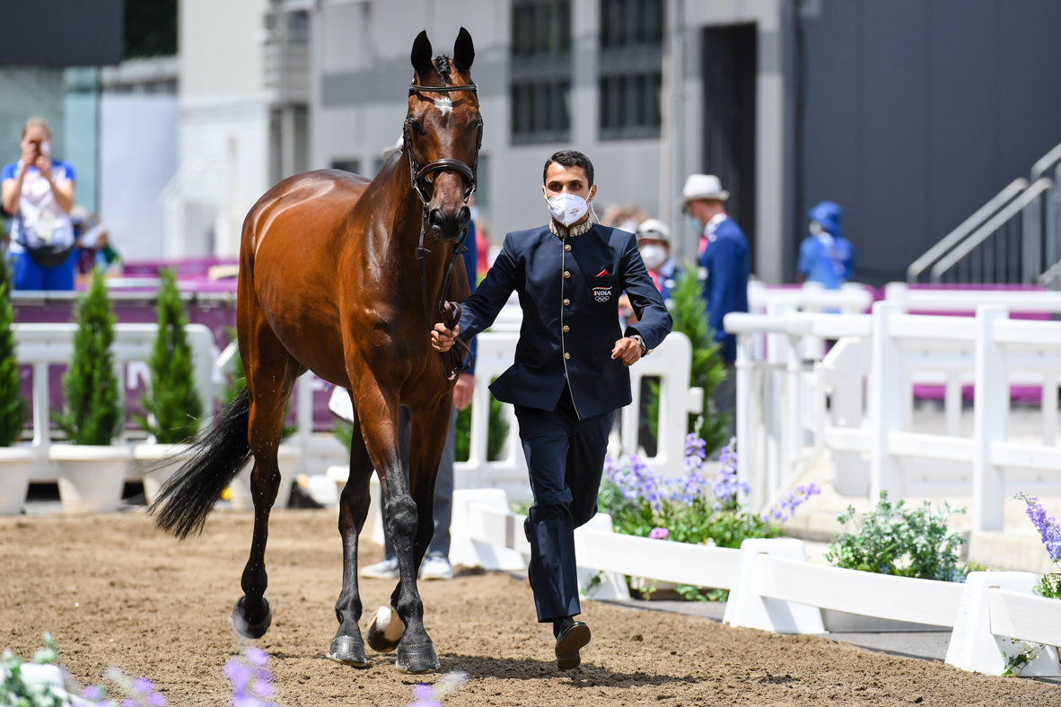 Olympic eventing first trot-up: Fouaad Mirza and Seigneur