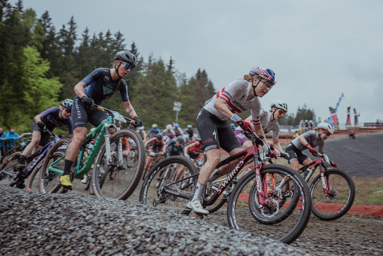 The women's field during XCC contest at Nove Mesto 2023