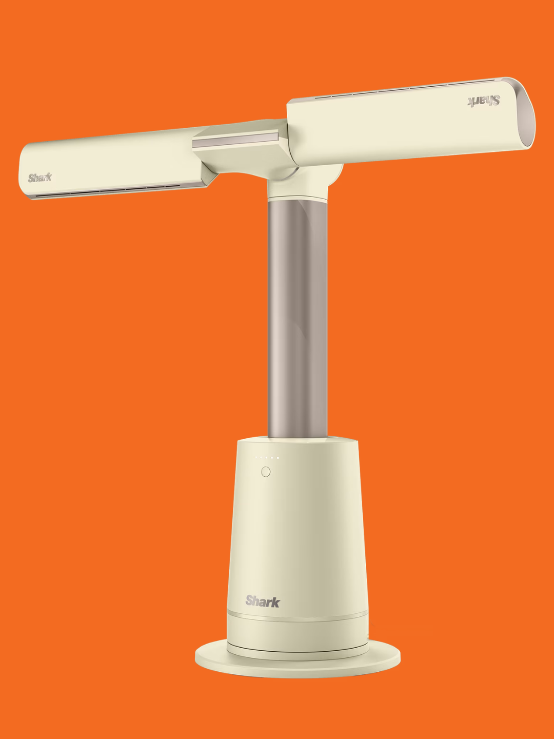 A butter yellow bladeless multi-directional fan from Shark