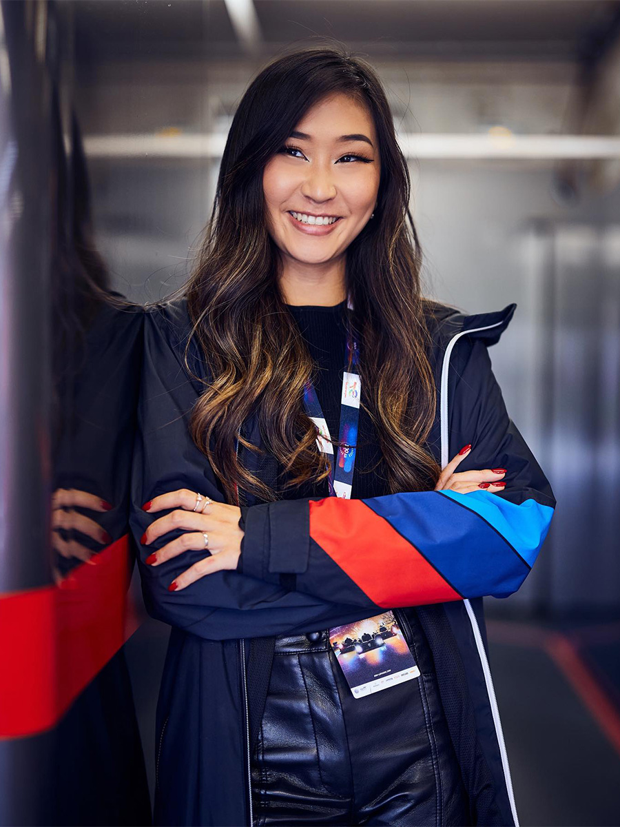 Pro racing driver Samantha Tan for BMW M Motorsport.