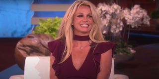 Britney Spears smiles during an interview on The Ellen DeGeneres Show