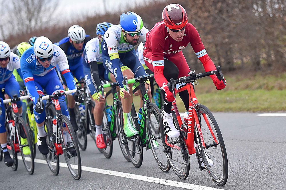 Katusha's Pavel Kochetkov on the front at Paris-Nice.