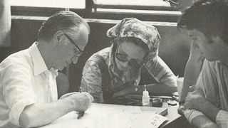 Hermann Zapf, one of the most famous graphic designers, teaching a class