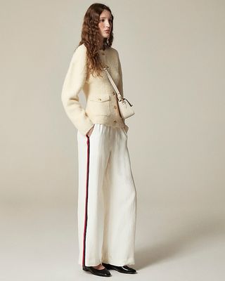 Stratus Side-Stripe Pant in Textured Satin