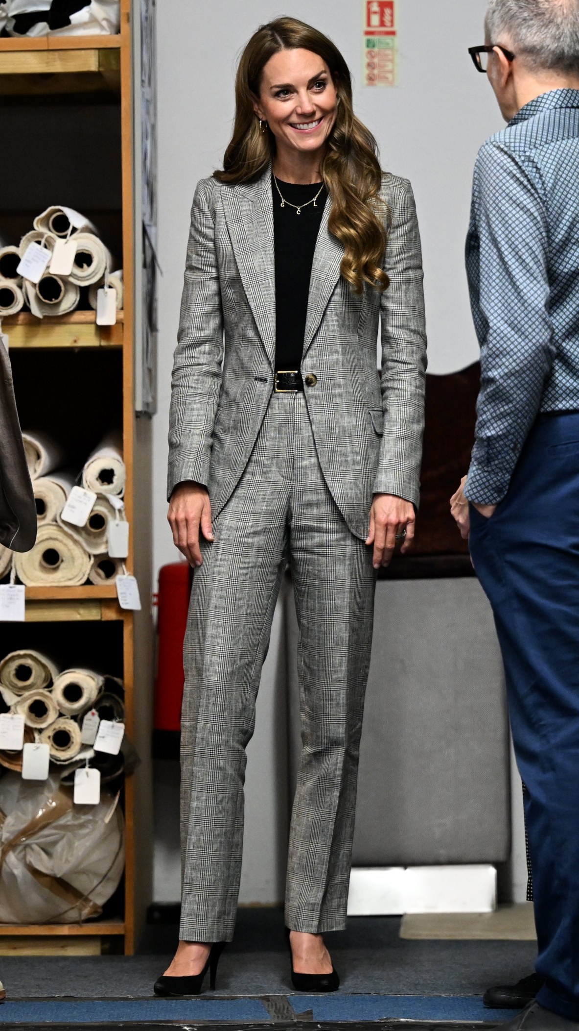 Catherine, Princess of Wales smiles during a visit to Marina Mill on September 11, 2025