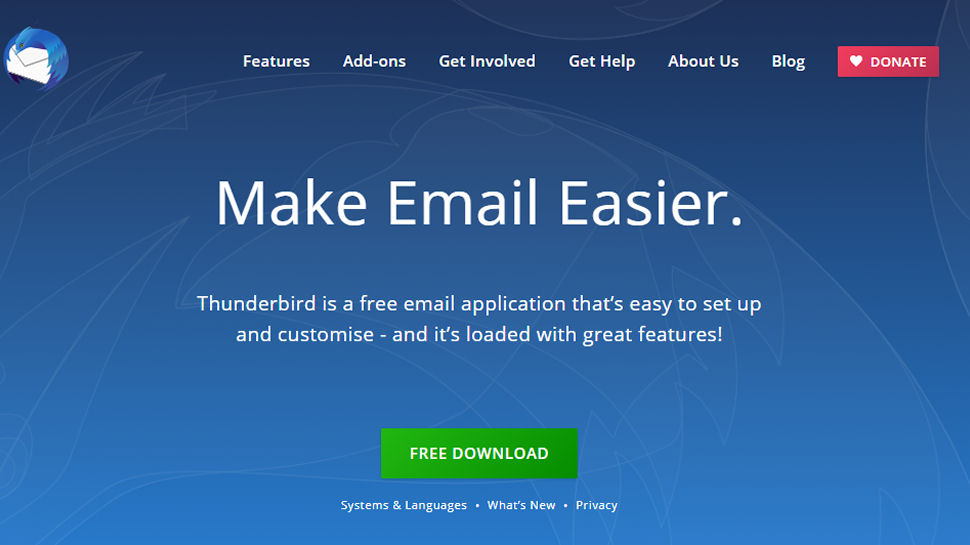 Website screenshot for Thunderbird