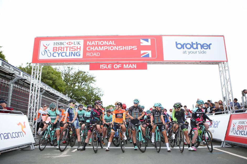 The riders line up for the start of the race