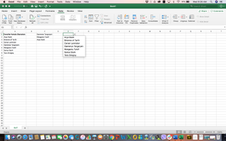 How to create a drop down list in Excel