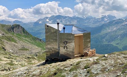 On's advanced-looking mountain hut, pictured 2,500 metres up Piz Lunghin in Switzerland’s Engadine valley