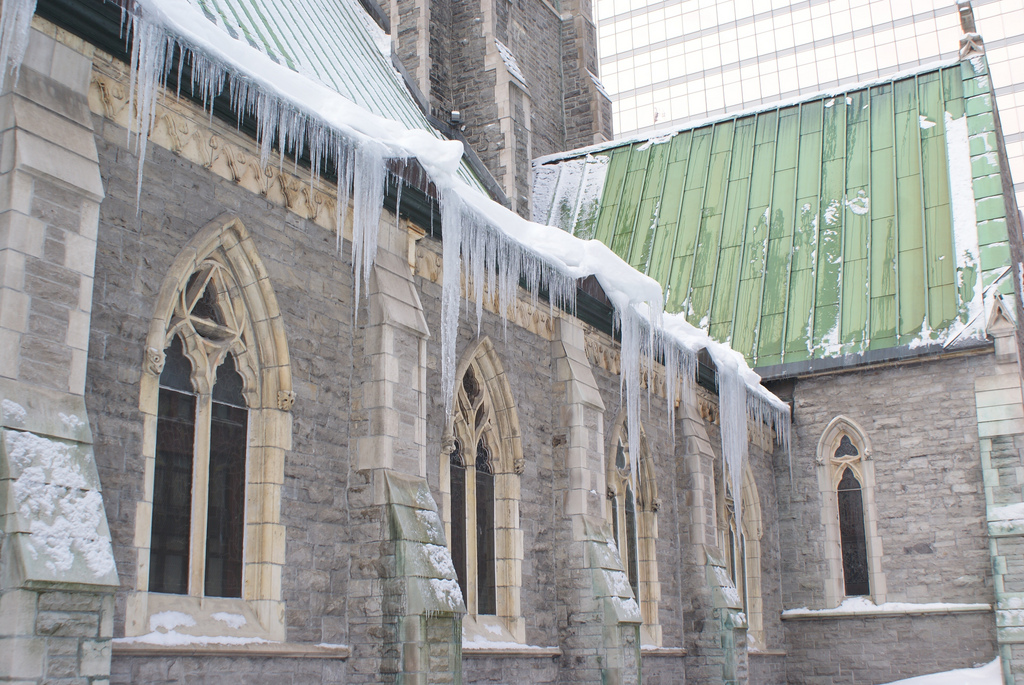 Icicles on a church