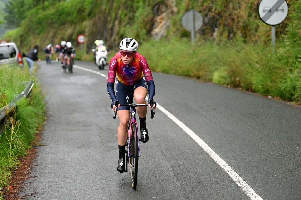 MARKINA SPAIN MAY 12 Demi Vollering of The Netherlands and Team SD Worx competes in the breakaway during the 2nd Itzulia Women 2023 Stage 1 a 1222km stage from Etxebarria to MarkinaXemein UCIWWT on May 12 2023 in Markina Spain Photo by Dario BelingheriGetty Images