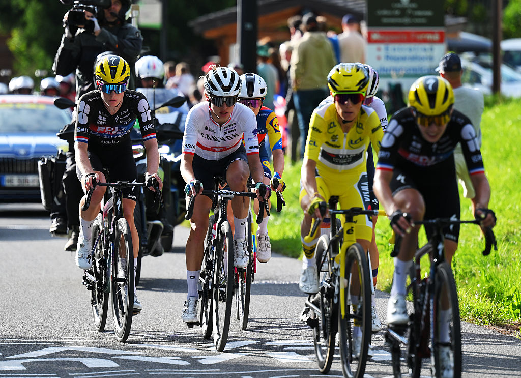 Overall favourites at the Tour de France Femmes compete on the finale stage 9 to Châtel