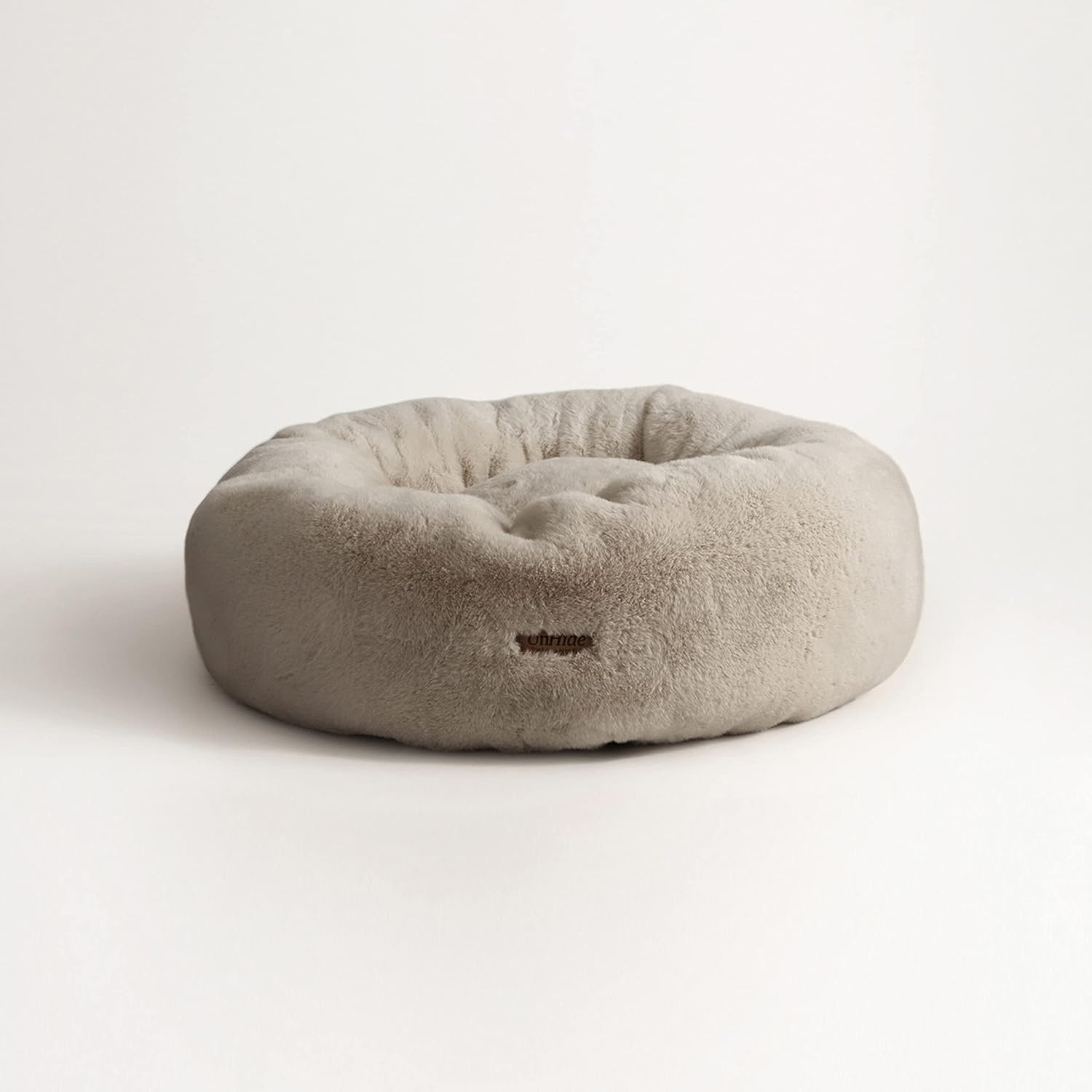 Unhide Floof Pet Bed - Medium (28&quot; X 10&quot;) - Extra Soft Dog Bed - Removable Faux Fur Cover - Machine Washable - Helps Ease Pet Anxiety &amp;amp; Provides the Perfect Sleep - Taupe Ducky