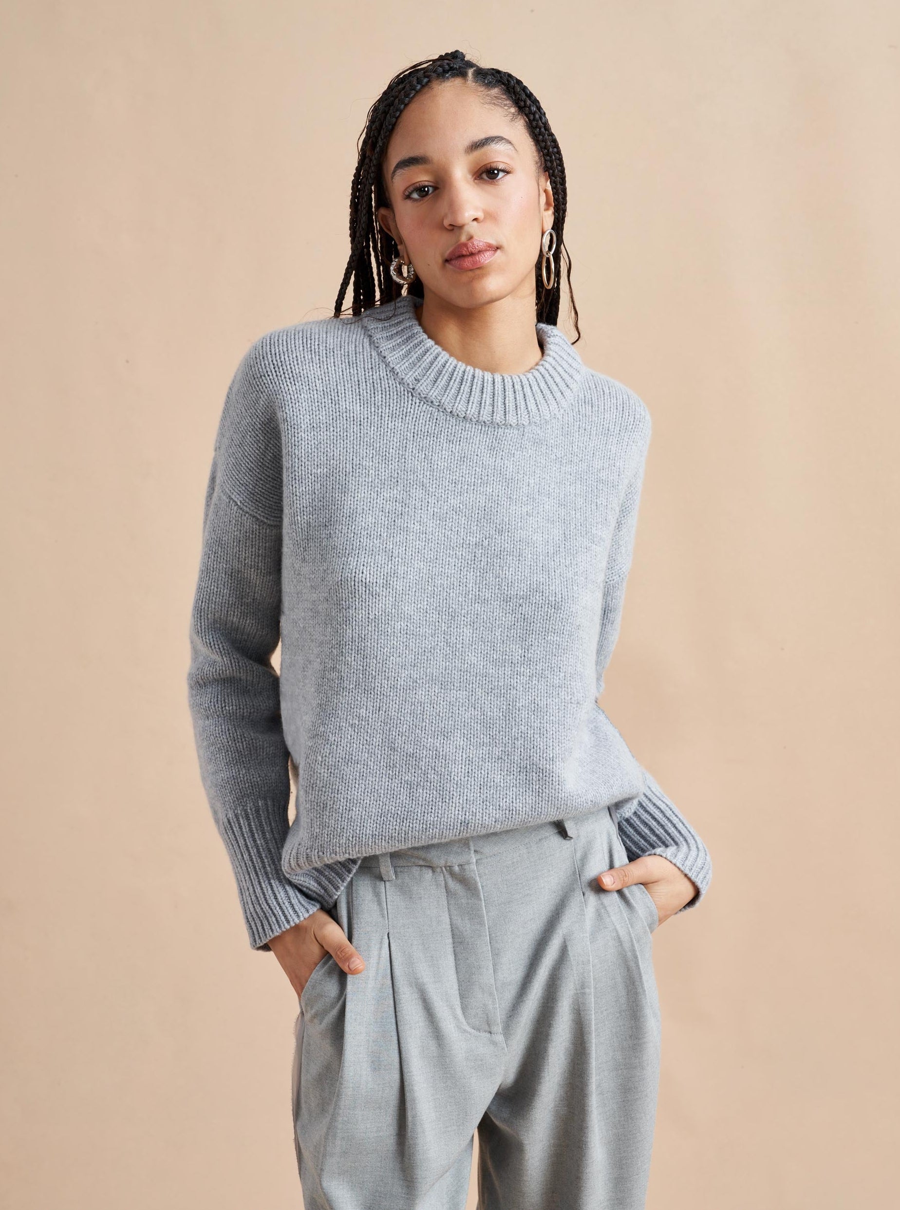 Solid Marin Sweater Xxs in Light Grey