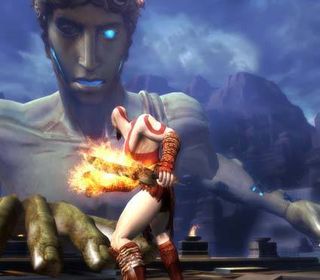 The centerpiece of the demo version is the game's first boss battle with the Colossus of Rhodes, a giant stone statue that comes to life thanks to Athena.