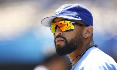 Matt Kemp sports Oakley sunglasses during a game last season.