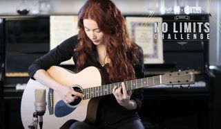 Gretchen Menn plays a Martin SC-10 acoustic guitar
