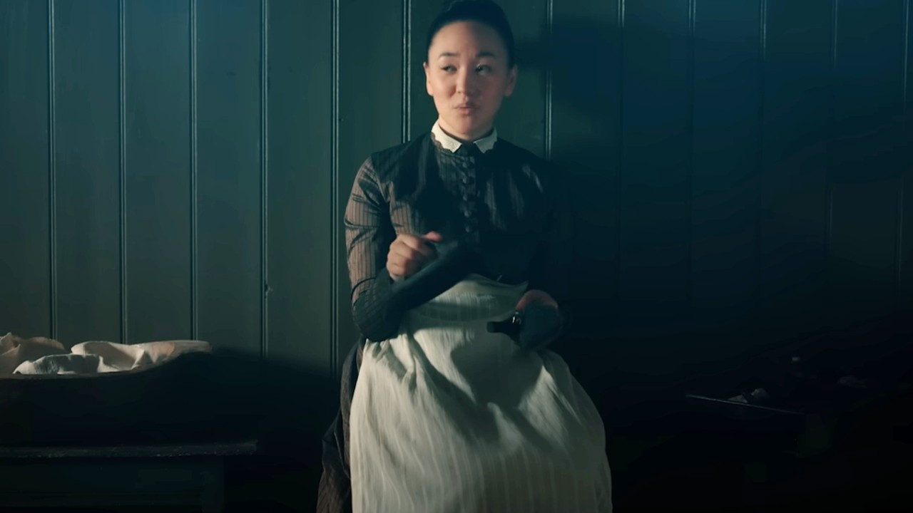 Yerin Ha looking forward and sitting in Bridgeton.