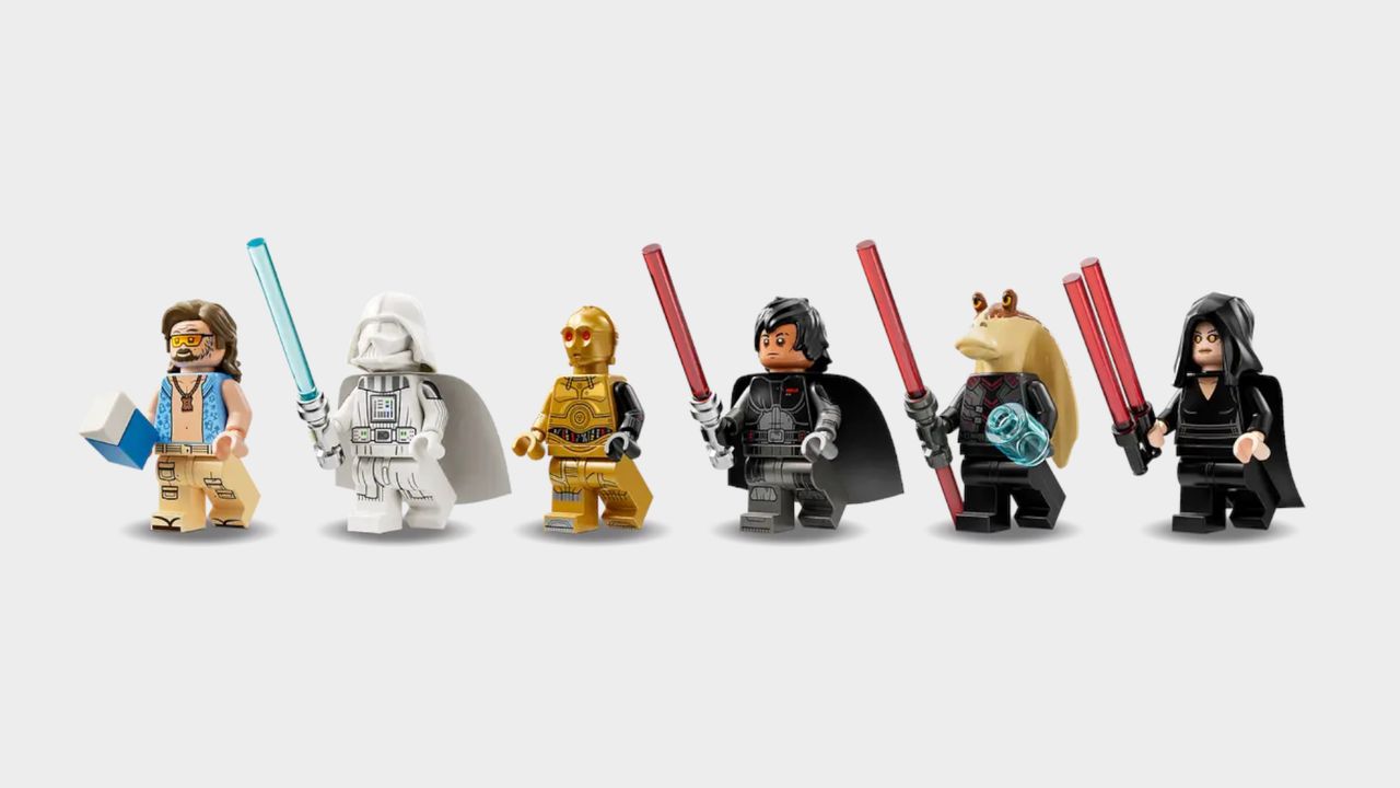 Lego The Dark Falcon minifigs on a plain background