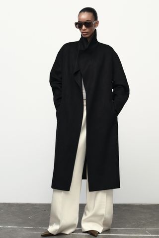 Wool Blend Belted Coat