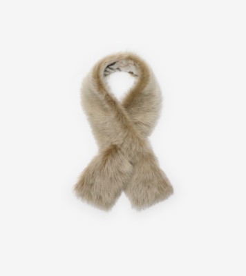 Reversible Shearling Scarf in Pebble Grey/linden Beige | Burberry® Official