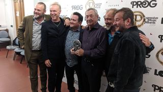 Prog Awards host Al Murray with Nick Mason and his Saucerful Of Secrets