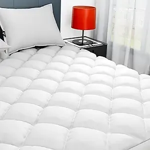 Sunflower Queen Mattress Pad, Hypoallergenic Cotton Mattress Cover, 18-22