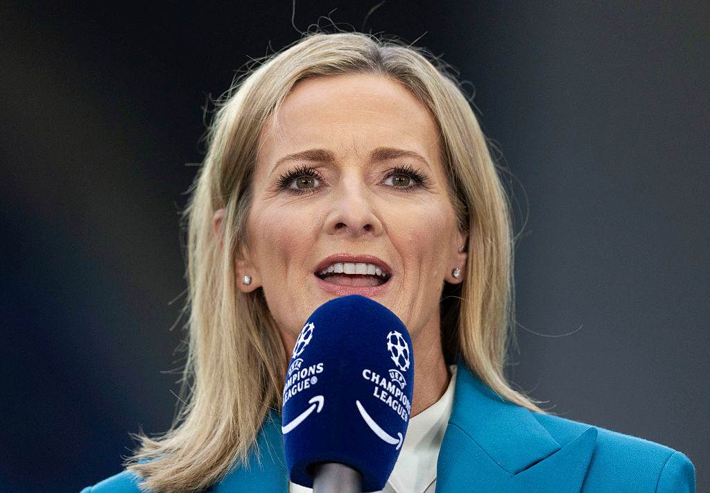 Gabby Logan presenting the Champions League for Amazon