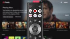 Freely remote control on Freely menu screen (blurred)