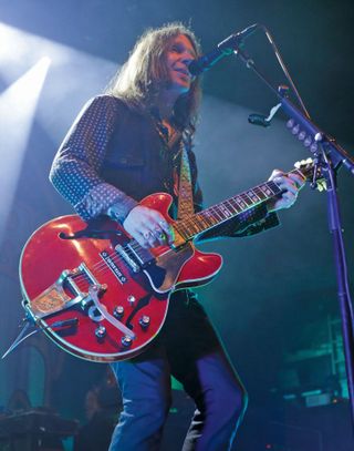 March 24, 2018: Blackberry Smoke’s Charlie Starr plays a Gibson ES-345TD at the Georgia Theatre in Athens, Georgia.