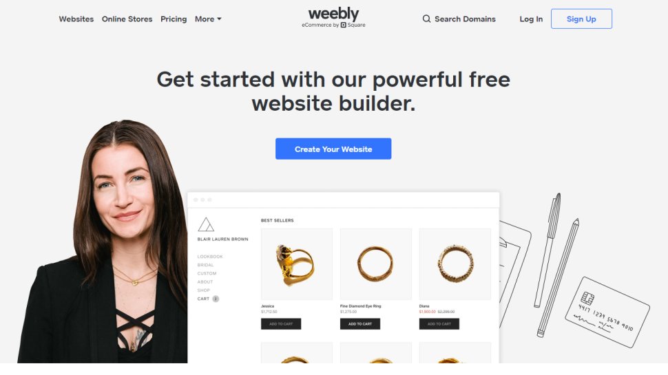 Website screenshot for Weebly