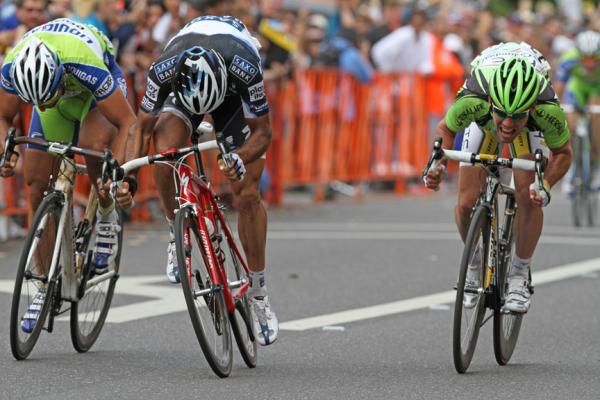 The sprint came down to a match-up between JJ Haedo, Francesco Chicchi and Mark Cavendish