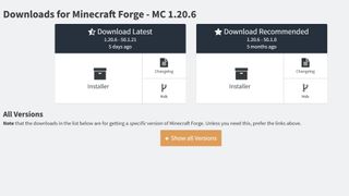 Minecraft Forge install process