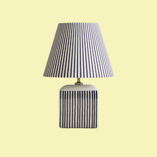 Joshua Ceramic Striped Rechargeable Table Lamp