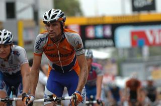 Denis Menchov (Rabobank) at the end of Tour de France stage six in Barcelona