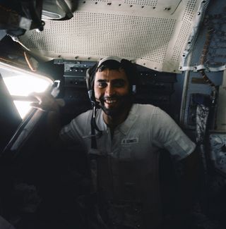 Harrison H. Schmit smiles for a photograph.