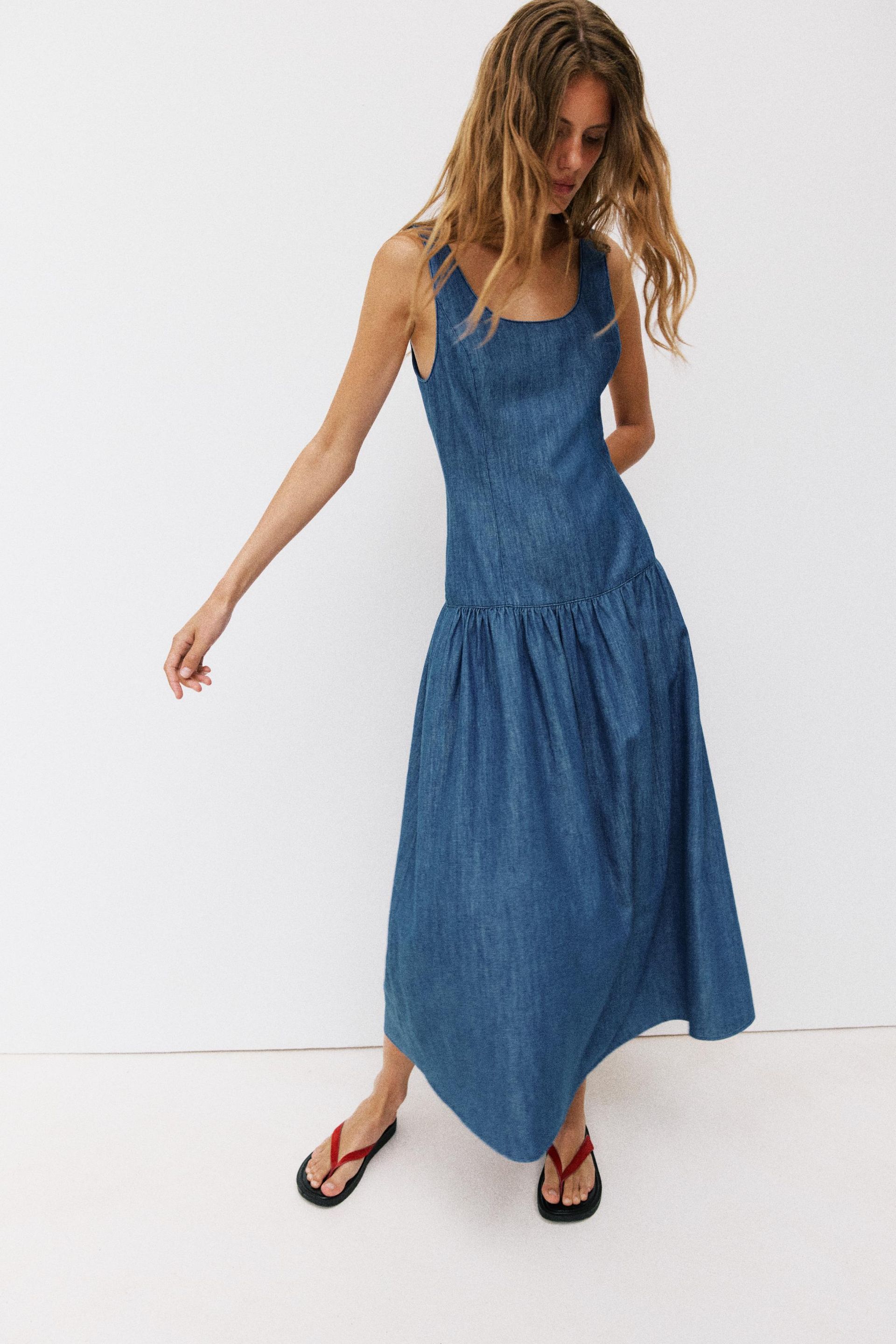 Midi Dress With Cape Skirt