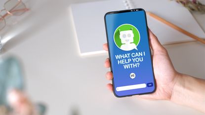 A chatbot on a smartphone.