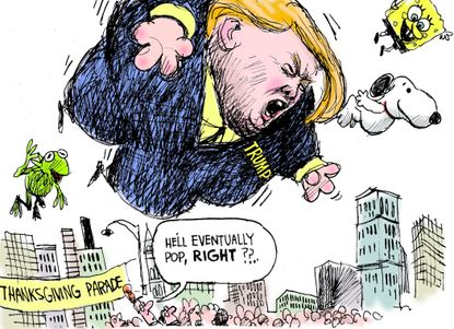 Political cartoon U.S. Donald Trump 2016 Thanksgiving